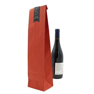 Sac kraft 1 bouteille  - Sacs pour bouteilles de vin-3