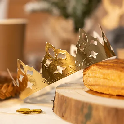 Couronne des rois or brillant, carton couché Ø 54,5 x 5,7 cm - Paquet de 100 - Papiers pâtissier, Papiers cuisson-2