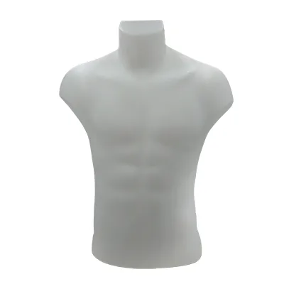 Buste homme plastique H 60 cm - Torse homme - Blanc - Bustiers et fessiers-2