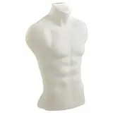 Buste homme plastique H 60 cm - Torse homme - Blanc - Bustes mannequins hommes