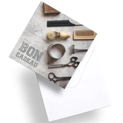 Bon cadeau Barbier 12 x 12 cm avec enveloppe - Bons cadeaux