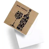 Bon cadeau kraft motif caviste brun / noir 12 x 12 cm - Paquet de 12 - Porte-étiquettes bouteilles, Ardoises de cave
