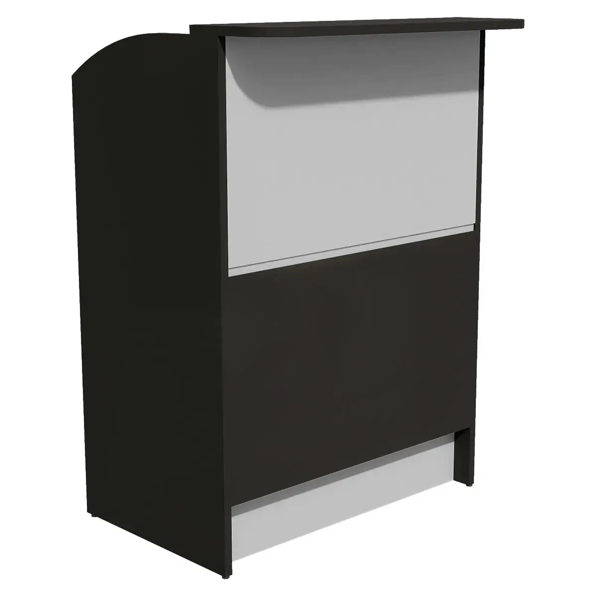 Comptoir d'accueil noir mat / gris 80 x 51 x 112 cm - Comptoirs Easy