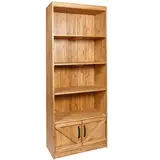 Buffet haut avec caisson et 4 étagères bois massif 79 x 39 x 200 cm brun - Mobilier retail - Étagères en bois