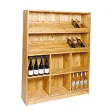 Étagère à vin bois massif livrée montée 119 x 30 x 150 cm – Meuble caviste - Ligne Authentique