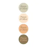 Assortiment étiquettes adhésives Plaisir d'offrir combi végétal ø 35 mm - Paquet de 500  - Emballage Pâques