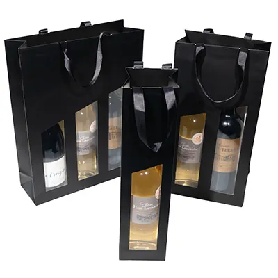 Sacs à fenêtre 3 bouteilles Séduction - Sacs pour bouteilles de vin-2