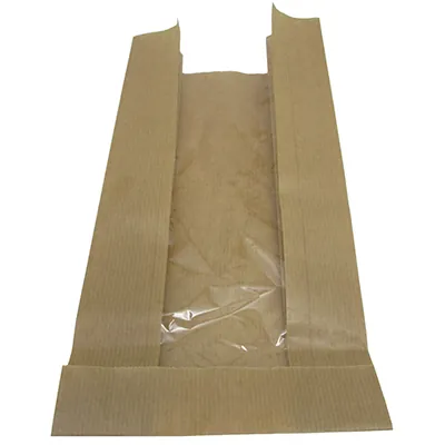 Sachet kraft avec fenêtre 4 kg 24 + 9,5 x 38 cm - Sac kraft sans poignée - Lot de 1000 - Sacs SOS avec fenêtre