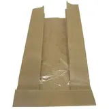 Sachet kraft avec fenêtre 4 kg 24 + 9,5 x 38 cm - Sac kraft sans poignée - Lot de 1000 - Sacs SOS avec fenêtre