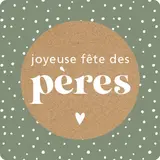 Étiquettes cadeaux adhésives Joyeuse Fête des Pères 35 x 35 mm Vert / Brun - Boîte de 500 - Etiquettes fête des pères, Bons cadeaux fête des pères