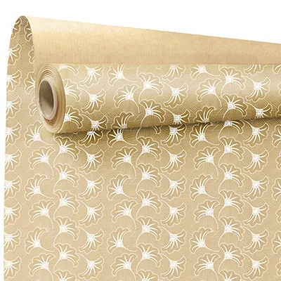 Papier cadeau Évidence blanc - Papiers cadeaux kraft à motifs-2