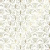Papier cadeau Art Déco couché blanc 70 cm x 50 m, blanc / or, 70-80 g/m² - Papier cadeaux couchés à motifs