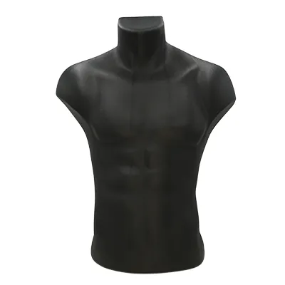 Buste homme plastique H 60 cm - Torse homme - Noir - Bustiers et fessiers-2