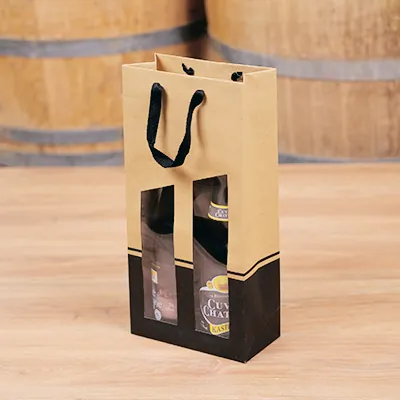 Sacs cartonnés 2 bouteilles Séduction Line - Sacs pour bouteilles de vin-3
