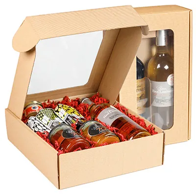 Coffrets kraft à fenêtre - Boites cadeaux carton pliables-3