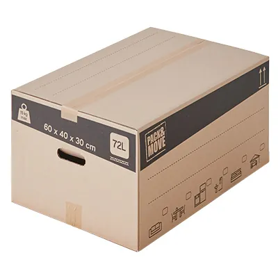 Caisse carton - Caisse américaine carton - Carton déménagement 72L - carton simple cannelure 60 x 40 x 30 cm - Lot de 20 - Caisses américaines cartons