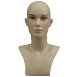 Tête mannequin femme avec torse H 42 cm Fibre de verre - Tête pour perruque, chapeau - Chair - Têtes