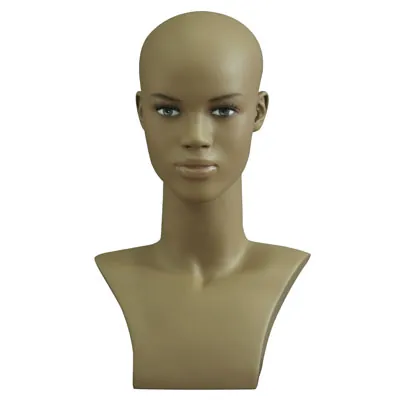 Tête mannequin femme afro avec torse H 42 cm Fibre de verre - Tête pour perruque, chapeau - Têtes