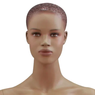 Mannequin femme afro, cheveux sculptés, bras le long du corps - Mannequins cheveux sculptés-2