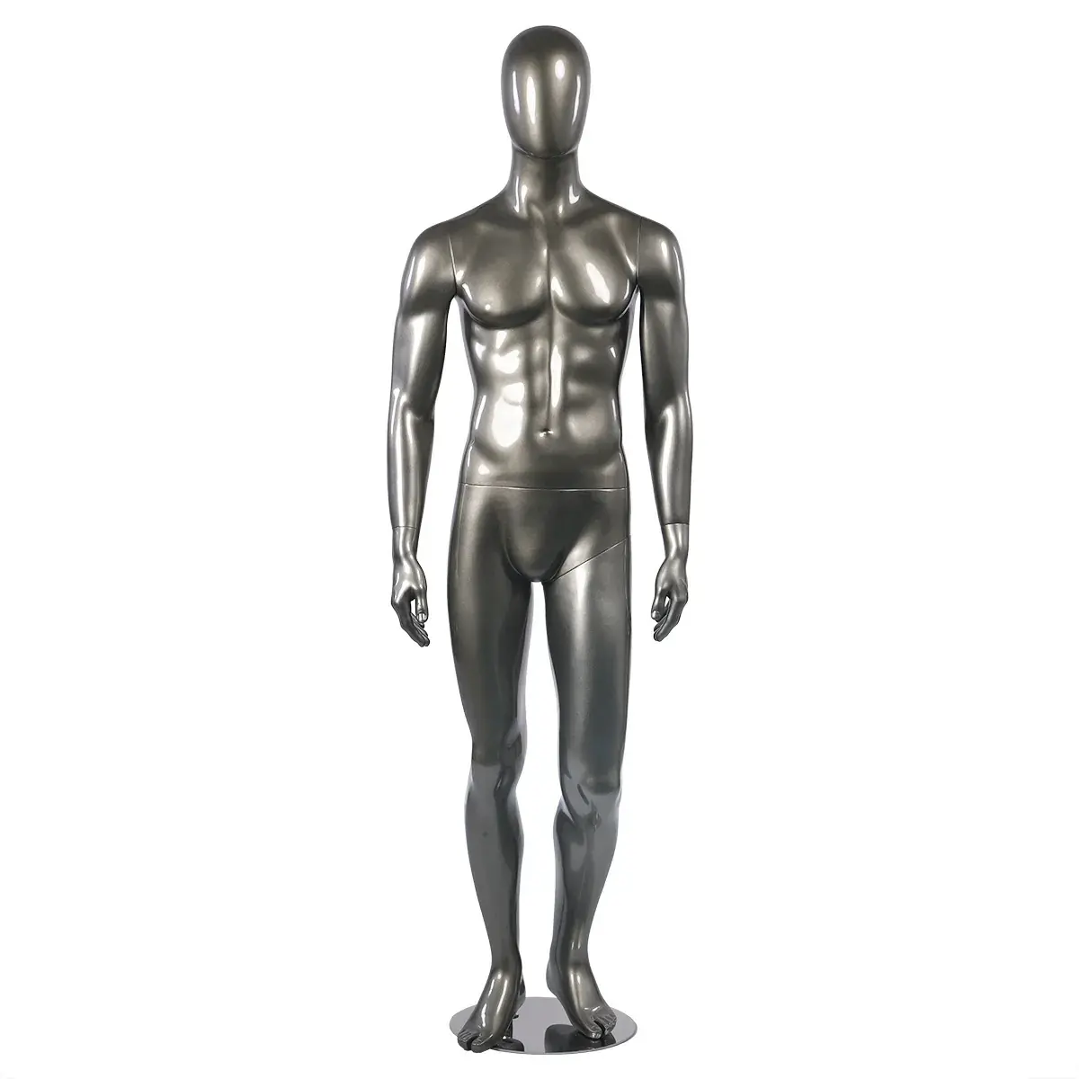Mannequin homme finition laquée H 184 cm fibre de verre - Gris métal - Mannequins hommes
