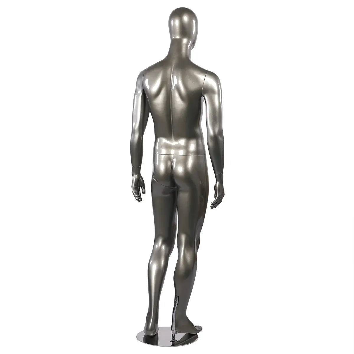 Mannequin homme finition laquée H 184 cm fibre de verre - Gris métal - Mannequins hommes-3