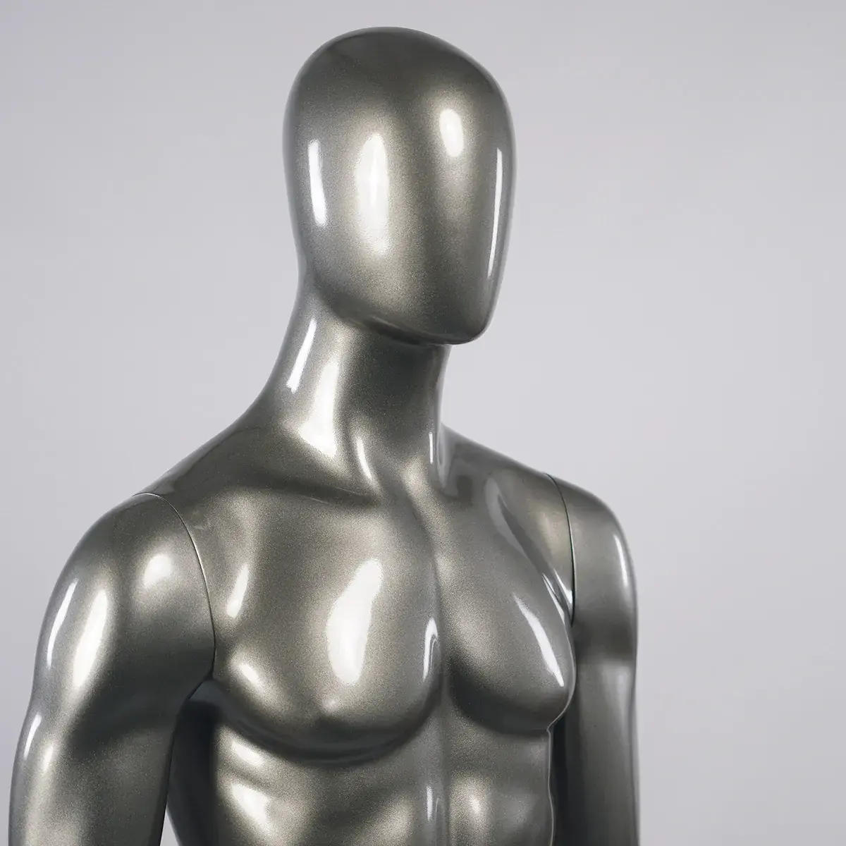 Mannequin homme finition laquée H 184 cm fibre de verre - Gris métal - Mannequins hommes-4