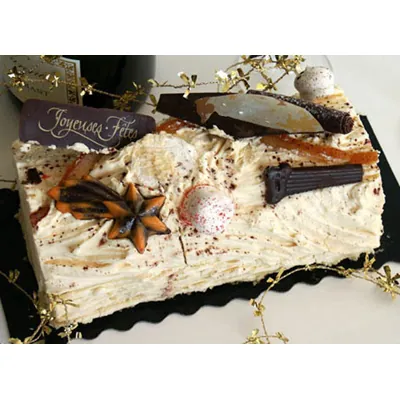 Semelle bûche carton Or/Noir 950g/m² 29x10 cm – Bords festonnés – Paquet de 50 - Boîtes à bûches-2