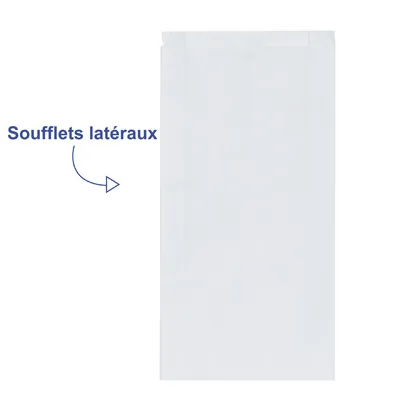 Sachet papier kraft blanc 20 x 6 x 42 cm - Lot de 500 - Sachets papier blanc
