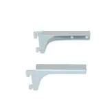 Console droite pour tablette verre L 13 cm Gris aluminium - Lot de 2 - Crémaillères économiques