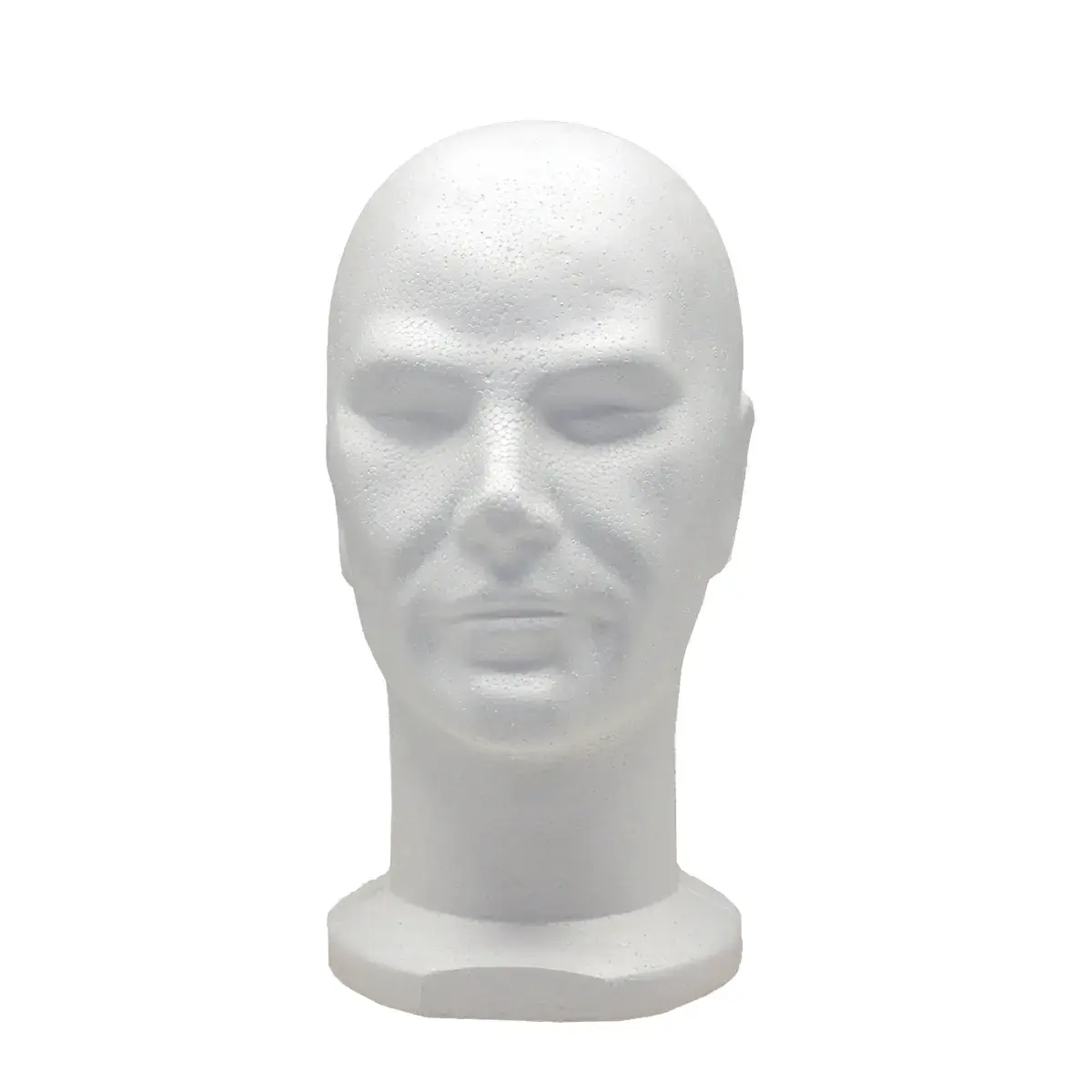 Tête mannequin homme polystyrène H 31,5 cm - Tête pour perruque, chapeau - Blanc - Têtes-5