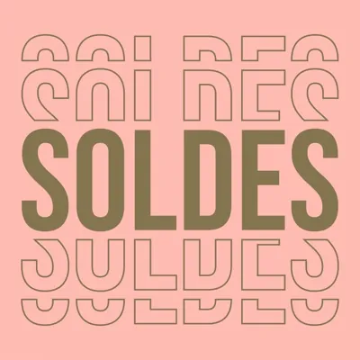 Affiche Soldes magasin carrée 38 x 38 cm - Affiche promo - Rose/Blanc - Affiches Soldes, Panneaux soldes