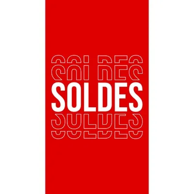 Affiche Soldes pour magasin grand format 80 x 150 cm - Rouge/Blanc - Affiches Soldes, Panneaux soldes