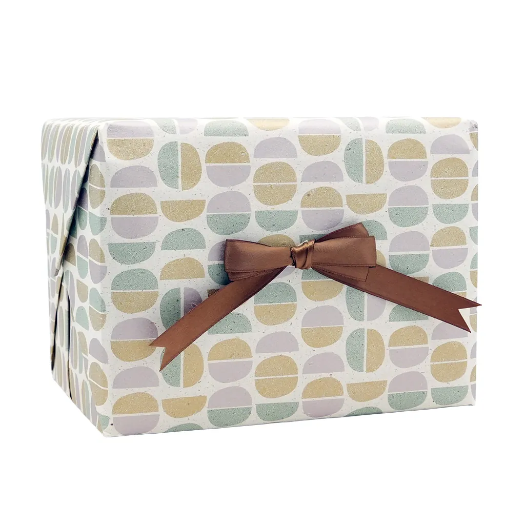 Papier cadeau Art Déco Pastel en herbe 70 cm x 50 m, 65 g/m² - Papiers cadeaux kraft à motifs-4