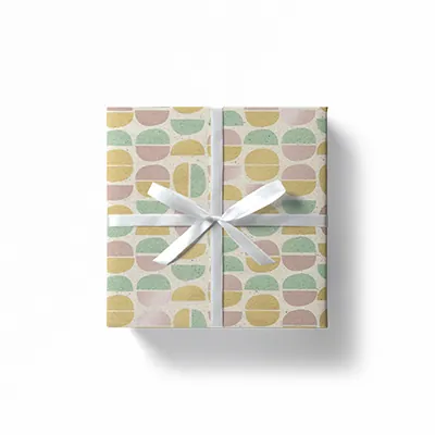 Papier cadeau Art Déco Pastel en herbe 70 cm x 50 m, 65 g/m² - Papiers cadeaux kraft à motifs-5