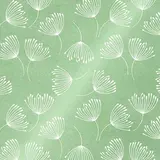 Papier cadeau kraft floral 70 cm x 50 m, vert / blanc, 80 g/m² - Papiers cadeaux kraft à motifs