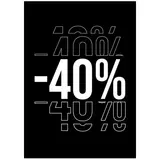 Etiquette -40% à trou 50 x 70 mm - Etiquettes Soldes - Paquet de 100 - Black Friday