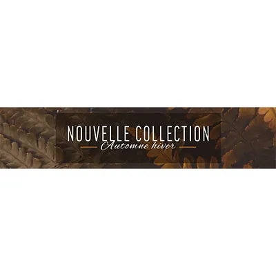 Affiche vitrine Nouvelle Collection Automne/Hiver 90 x 20 cm Marron / Feuillage - Affichage vitrine - Affiches Ventes Privées, Affiches Nouvelles Collections