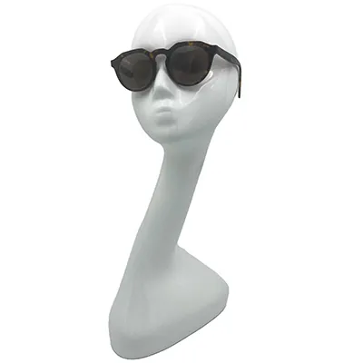 Tête mannequin femme abstrait H 51 cm Fibre de verre - Tête pour perruque, chapeau - Blanc - Têtes-3