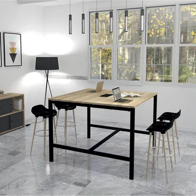 Table haute Astrolite 140 x 80 x H 105 cm noir/ nebraska - Buronomic© - Bureaux Astrolite-2