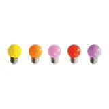Lot de 5 ampoules E27 G45 couleurs chaudes - Ampoules