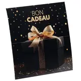Bons cadeaux Cadeau de Noël avec noeud noir et or + enveloppe - Paquet de 12 - Bons cadeaux Noël