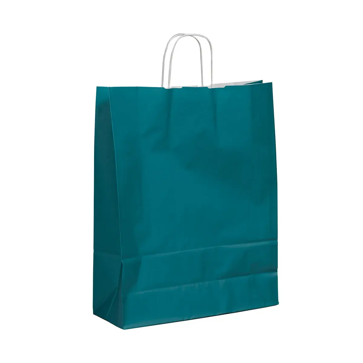 Sac kraft bleu wendy à poignées torsadées 24+12x31cm 90g/m² (x50) - Sacs kraft couleur poignées torsadées