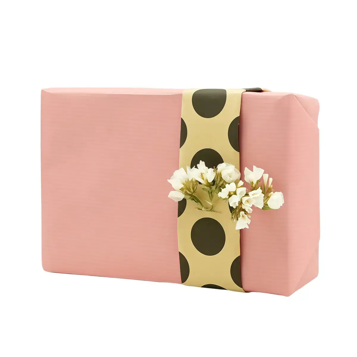 Papier cadeau kraft vergé rose poudré uni 70 cm x 100 m 60 g/m² – le rouleau - Papiers cadeaux unis-3