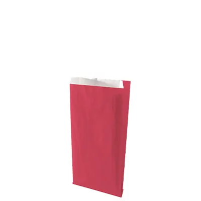 Pochette cadeau kraft vergé rose magenta 12 x 4,5 x 20 cm - Sachet kraft - Lot de 250 - Pochettes cadeaux unies