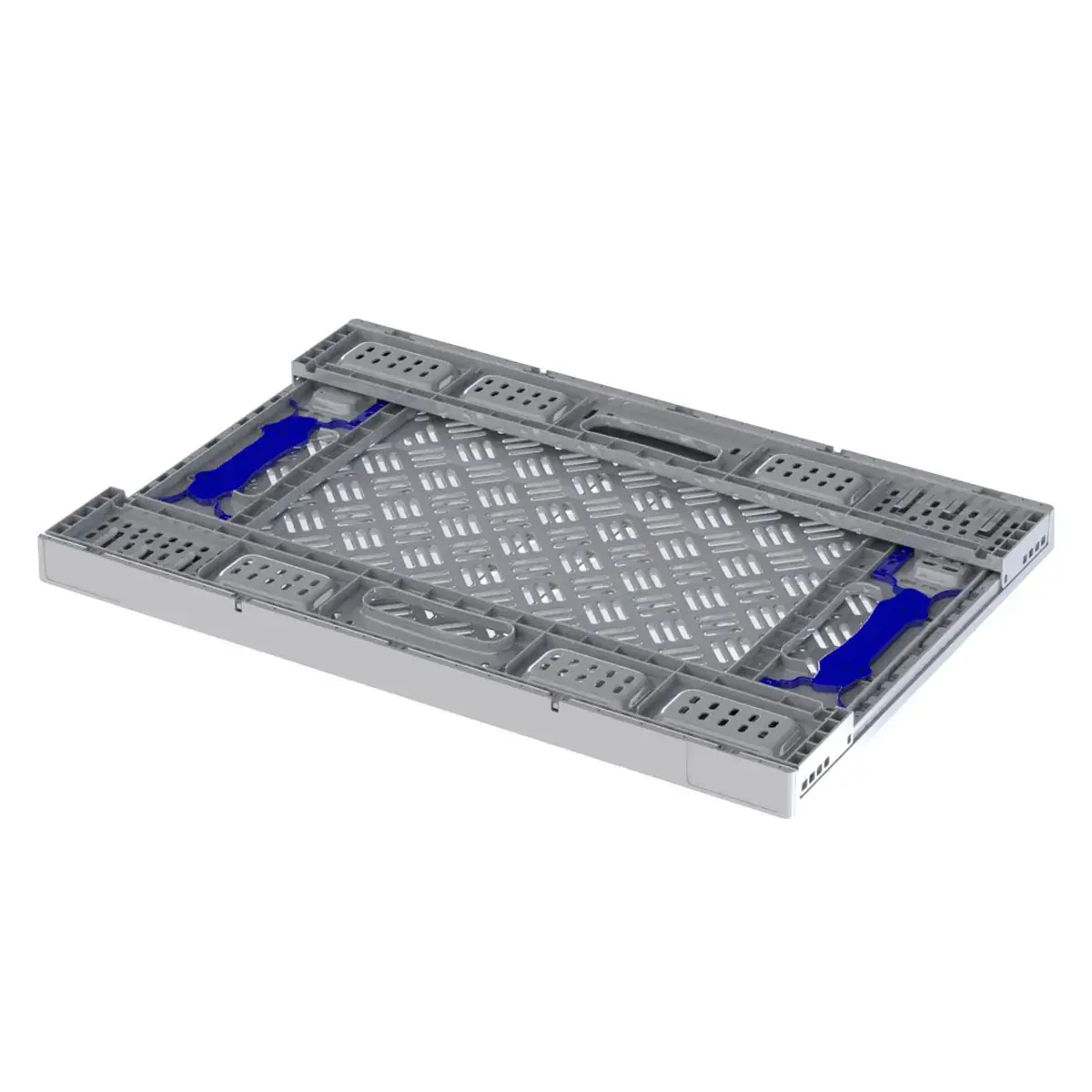 Cagette pliable - Caisse pliable plastique 43L 60 x 40 x 22,9 cm parois et fond ajourés poignées ouvertes polypropylène - Bacs à parois ajourées-2