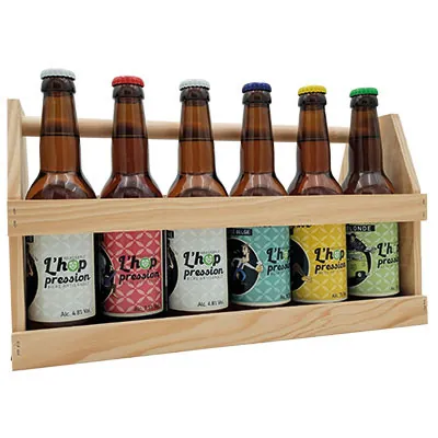 Panier porte bouteilles de bières en bois - caisse à  bouteilles 10 bières 50cl - Mètres de bières, Emballages pour bouteilles de bières-3