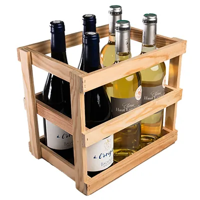 caisse à bouteilles en bois - porte bouteilles de bières en bois 12 bières 33cl / 4 bouteilles de vin - Mètres de bières, Emballages pour bouteilles de bières-2
