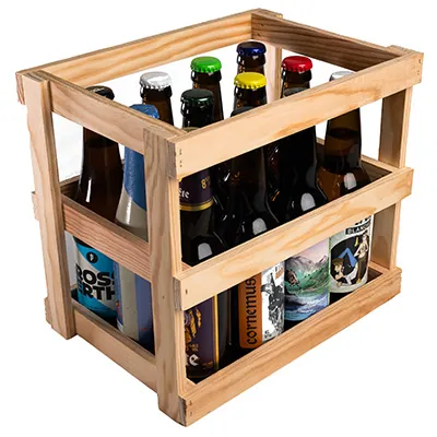 caisse à bouteilles en bois - porte bouteilles de bières en bois 12 bières 33cl / 4 bouteilles de vin - Mètres de bières, Emballages pour bouteilles de bières-3