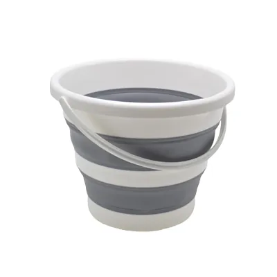Seau pliable 12L avec poignée ergonomique plastique blanc / gris - Lavage sols-2