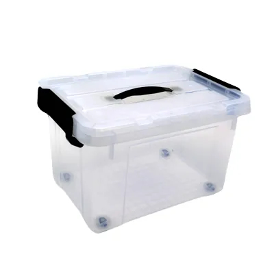 Bac de rangement translucide à roulettes 43L avec couvercle clipsable – 51x38x30,5cm - Bacs de rangement-2